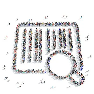 People shape a barcode buy icon Stock Illustration
