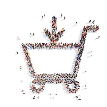 People in the shape of baskets Stock Illustration