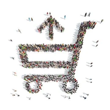 People in the shape of baskets Stock Illustration