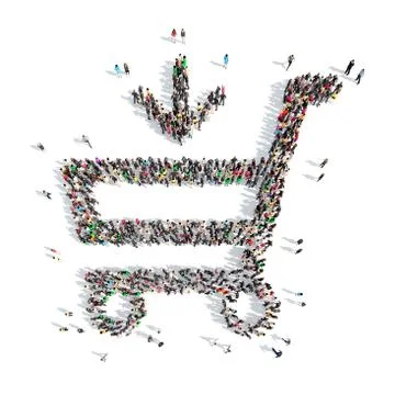 People in the shape of baskets Stock Illustration