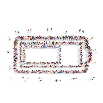 People in the shape of battery charge Illustrazione stock