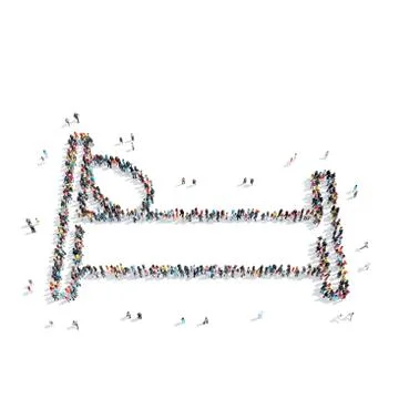 People in the shape of a bed Stock Illustration