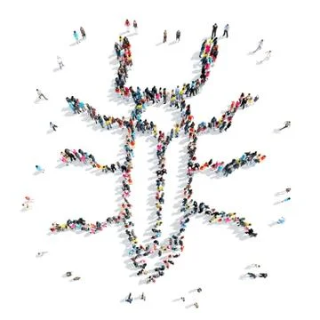 People in the shape of a beetle Stock Illustration