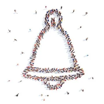 People in the shape of a bell Stock Illustration
