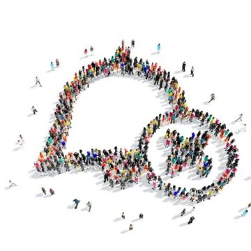 People  shape bell Illustrazione stock