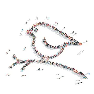 People in the shape of a bird Stock Illustration