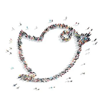 People  shape  bird Stock Illustration
