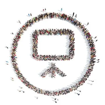 People in the shape of boards Stock Illustration