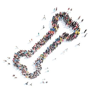 People in the shape of a bone Stock Illustration