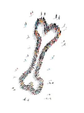 People in the shape of a bone. Stock Illustration
