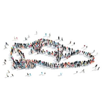 People shape  boots  crowd Stock Illustration
