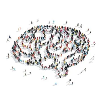 People  shape brain crowd Stock Illustration