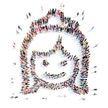 People in the shape of  bride Stock Illustration