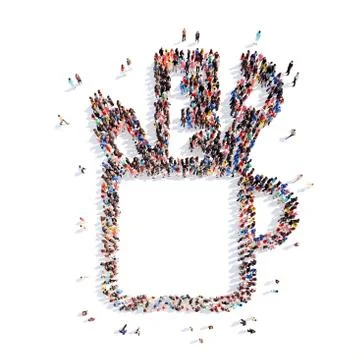 People in the shape of a brush イラスト素材