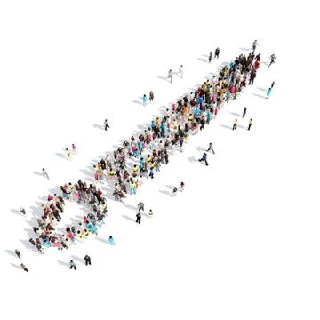 People in the shape of a brush イラスト素材