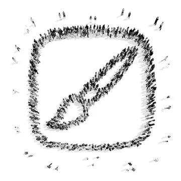 People in the shape of a brush. イラスト素材