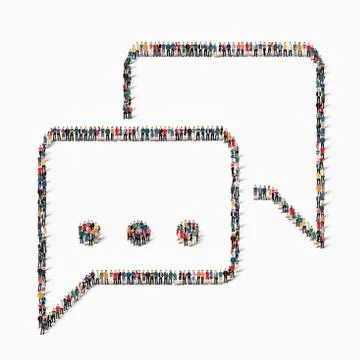 People  shape bubble chat icon Stock Illustration