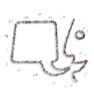 People in the shape of a buble chat. Stock Illustration
