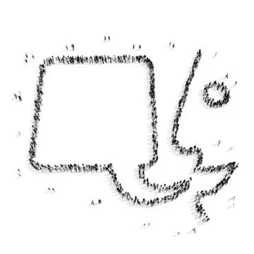 People in the shape of a buble chat. Stock Illustration