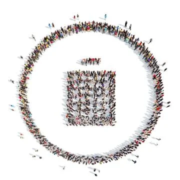 People in the shape of  building Stock Illustration