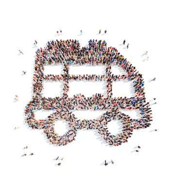 People in the shape of a bus Illustrazione stock