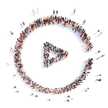 People in the shape of a button play Illustrazione stock