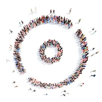 People in the shape of a button play Stock Illustration