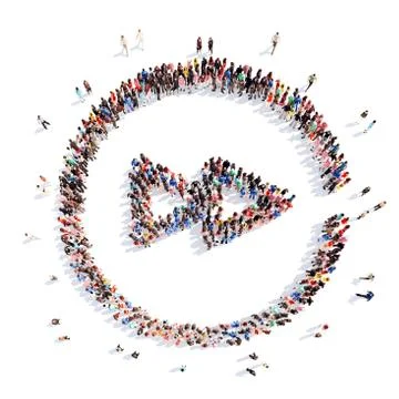 People in the shape of a button play Illustrazione stock
