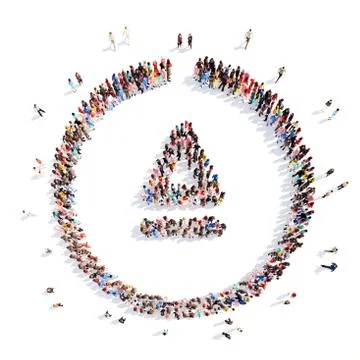 People in the shape of a button play Stock Illustration