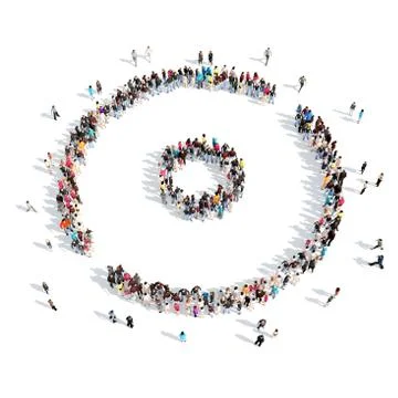 People in the shape of a button play Illustrazione stock