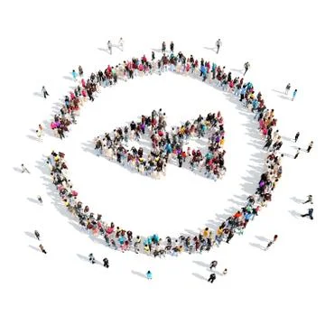 People in the shape of a button play Illustrazione stock