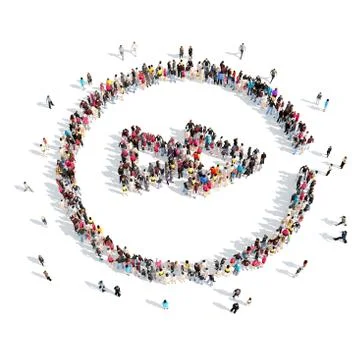 People in the shape of a button play Illustrazione stock