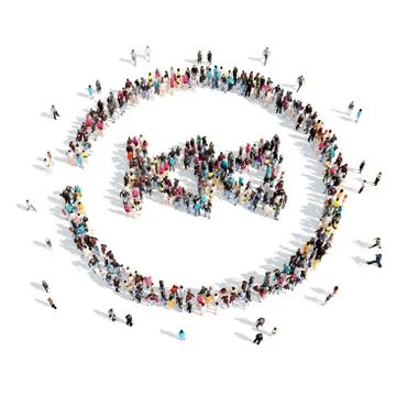 People in the shape of a button play 스톡 일러스트