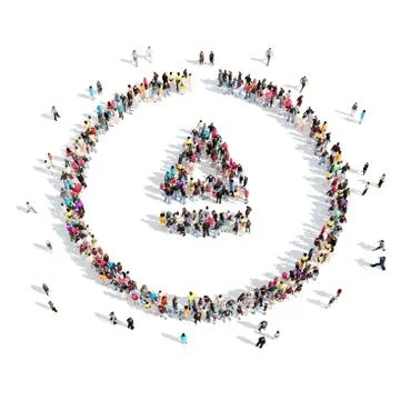 People in the shape of a button play Illustrazione stock