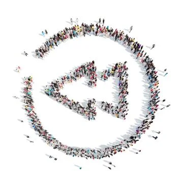 People in the shape of a button play 스톡 일러스트