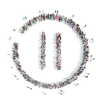People in the shape of a button play Illustrazione stock