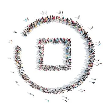 People in the shape of a button play Illustrazione stock