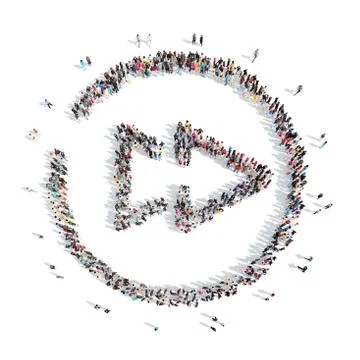 People in the shape of a button play Illustrazione stock