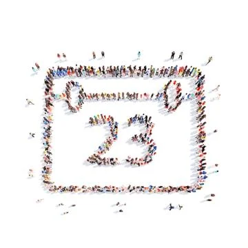 People in the shape of a calendar Illustrazione stock