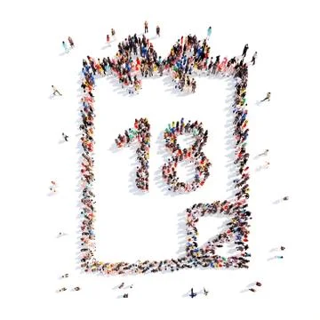 People in the shape of a calendar Illustrazione stock