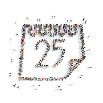 People in the shape of a calendar. Illustrazione stock