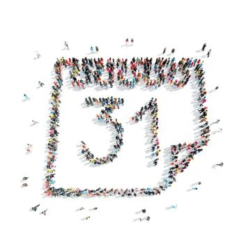 People in the shape of a calendar. Stock Illustration