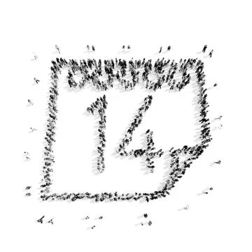 People in the shape of a calendar. 스톡 일러스트
