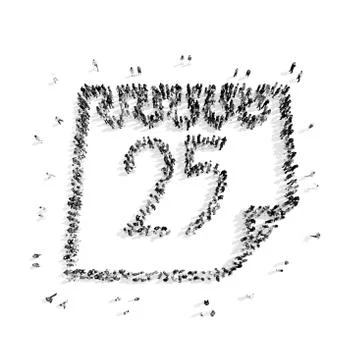 People in the shape of a calendar. 스톡 일러스트