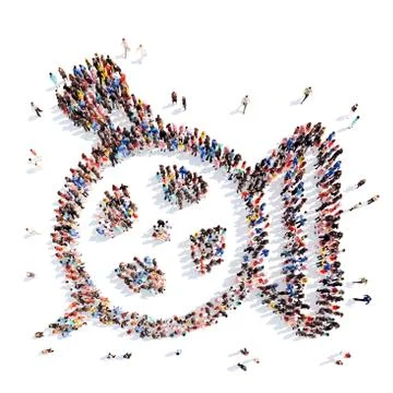 People in the shape of camera Stock Illustration