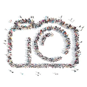 People in the shape of camera Stock Illustration