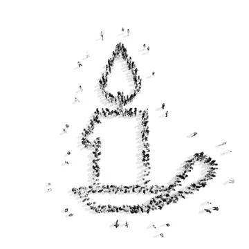 People in the shape of a candle. Illustrazione stock