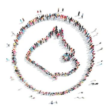 People in the shape of a cat. Stock Illustration