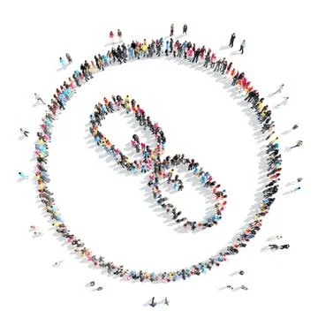 People in the shape of a chain Stock Illustration