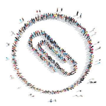 People in the shape of a chain Stock Illustration